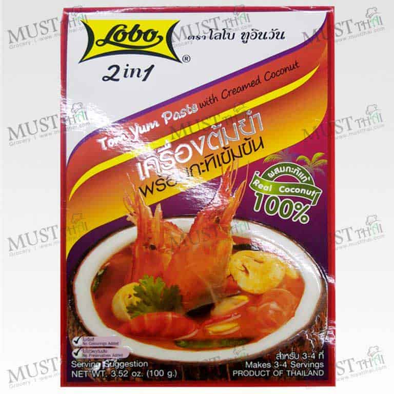 2in1 Tom Yum Paste With Creamed Coconut Lobo 100g Mustthai