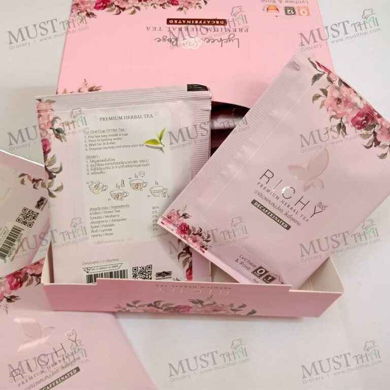 Lychee Rose Herbal Green Tea – RICHY (box of 12 sachets) » MustThai ...